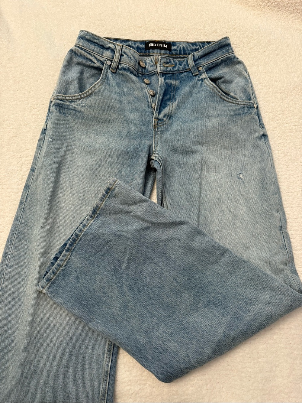 EB Denim Light Blue High-Rise Flare Jeans